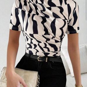 Stylish Black and White Women's Top